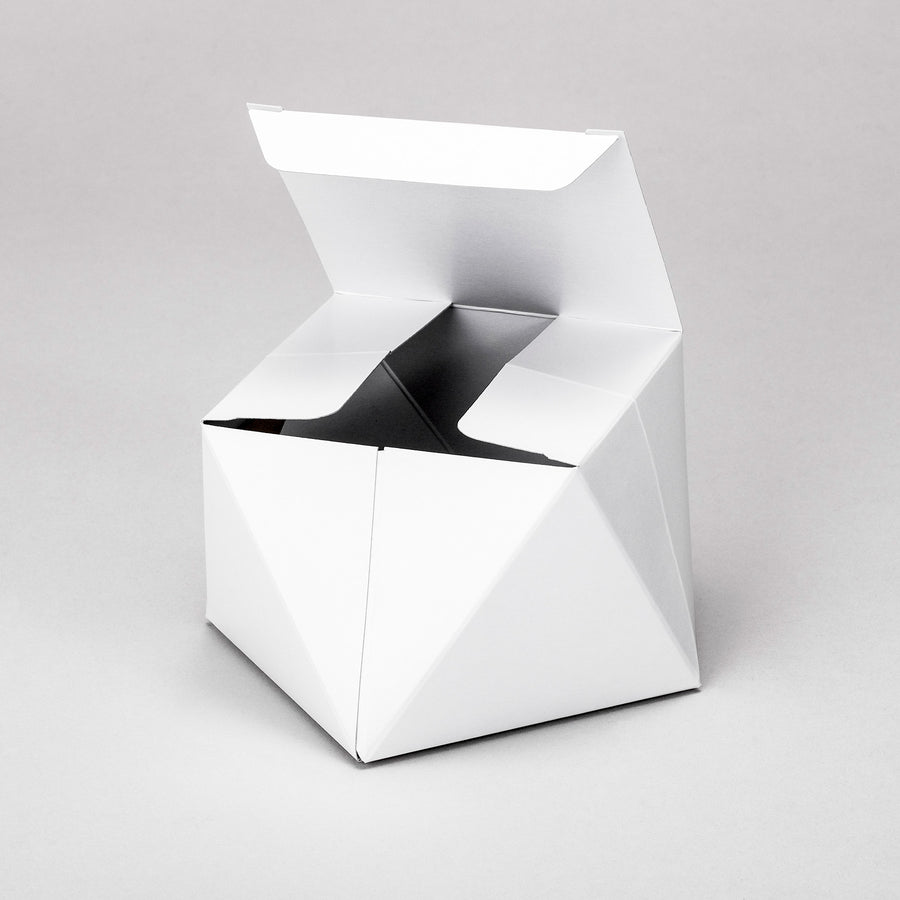 Tetrahedron Paper Box with Attached Lid