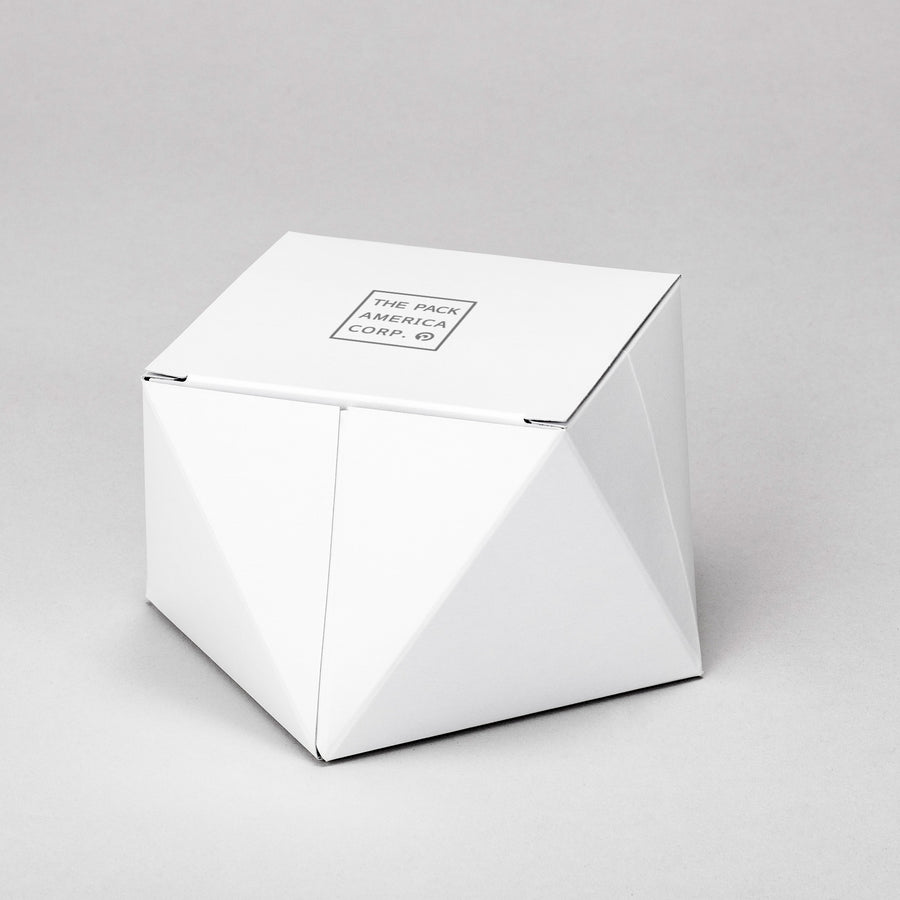 Tetrahedron Paper Box with Attached Lid